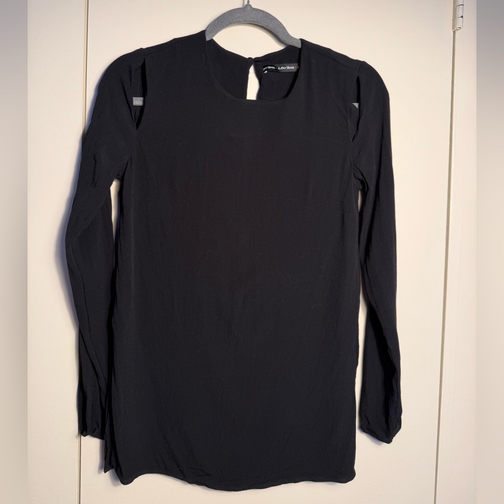 & Other Stories Classy Elegant Cutout Black Blouse With Back Keyhole Size 6
